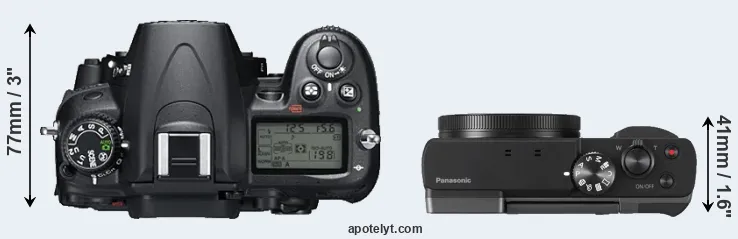 Compare D7000 versus TZ90 top