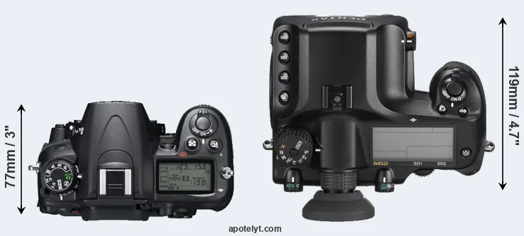 Compare D7000 versus 645D top