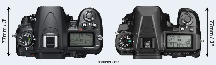 Compare D7000 versus K-3 II top