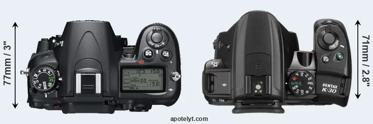 Compare D7000 versus K-30 top