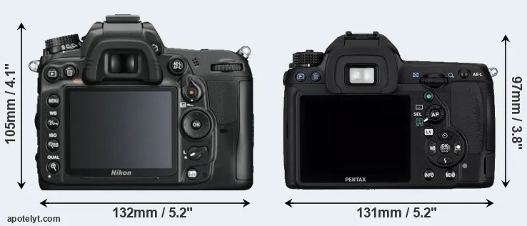 Comparison D7000 or K-5 rear