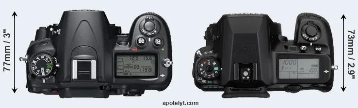 Compare D7000 versus K-5 top