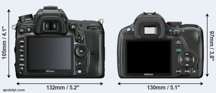 Comparison D7000 or K-50 rear