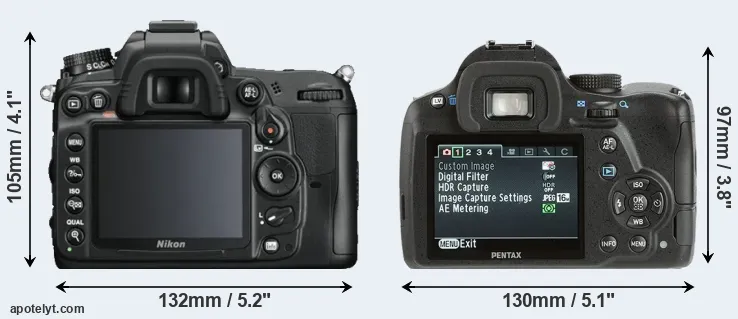 Comparison D7000 or K-500 rear