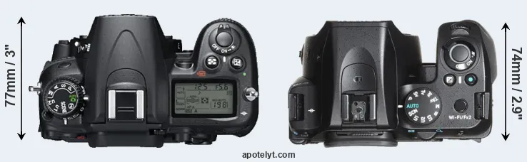 Compare D7000 versus K-70 top