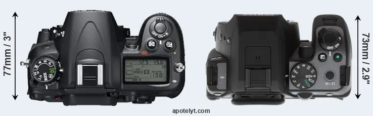Compare D7000 versus K-S2 top