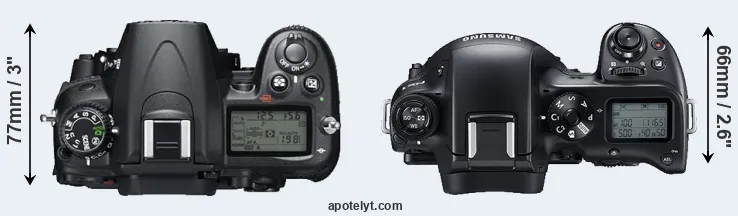 Compare D7000 versus NX1 top