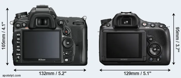 Comparison D7000 or A58 rear