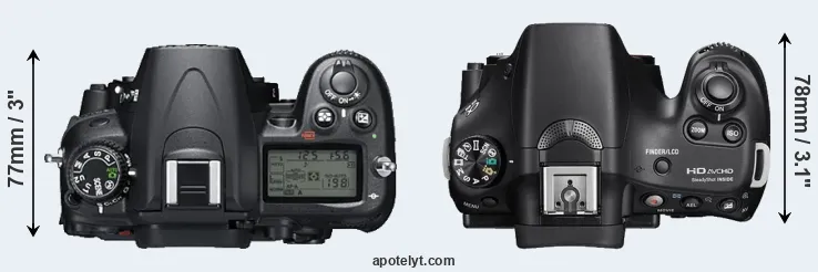 Compare D7000 versus A58 top