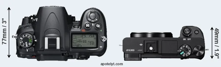 Compare D7000 versus A6300 top