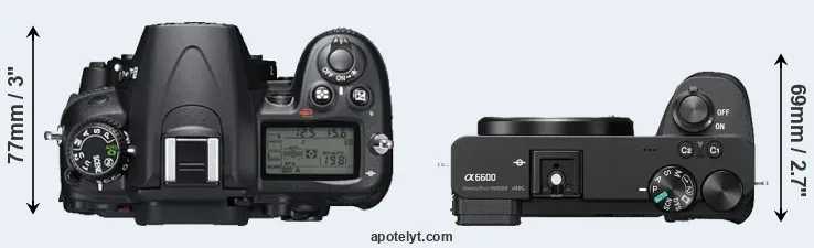 Compare D7000 versus A6600 top