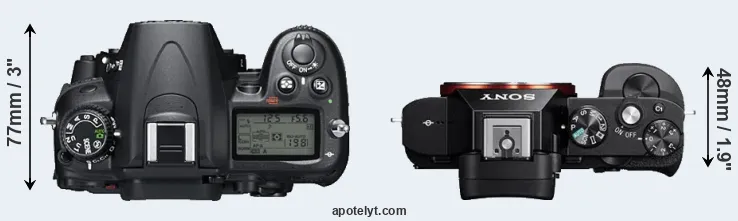 Compare D7000 versus A7R top