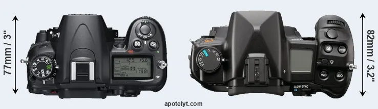 Compare D7000 versus A900 top