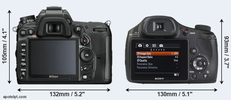 Comparison D7000 or HX350 rear