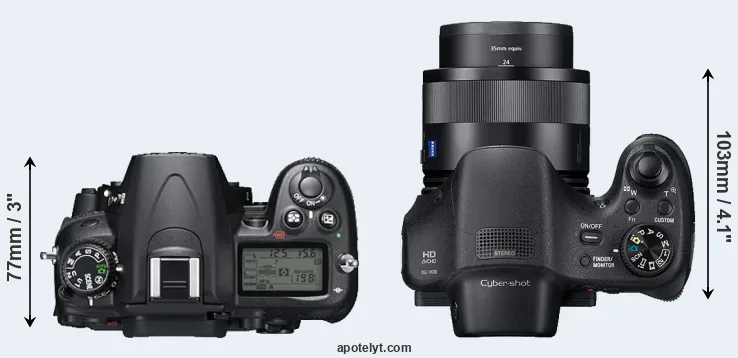 Compare D7000 versus HX350 top