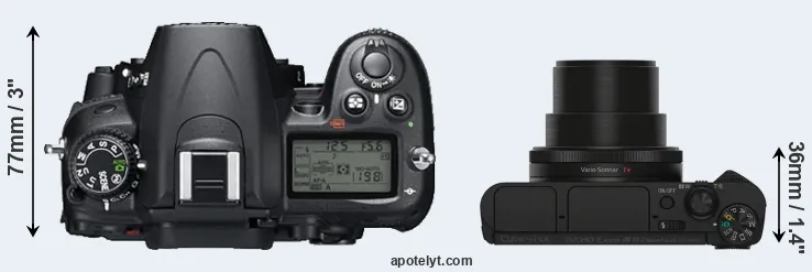 Compare D7000 versus HX90V top