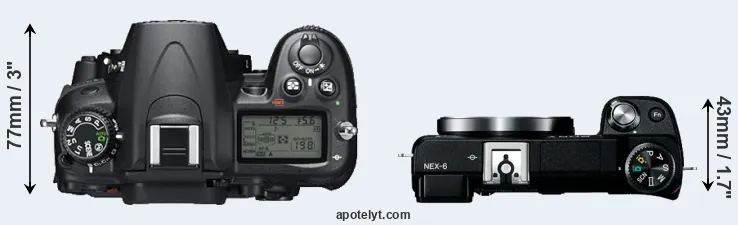 Compare D7000 versus NEX-6 top