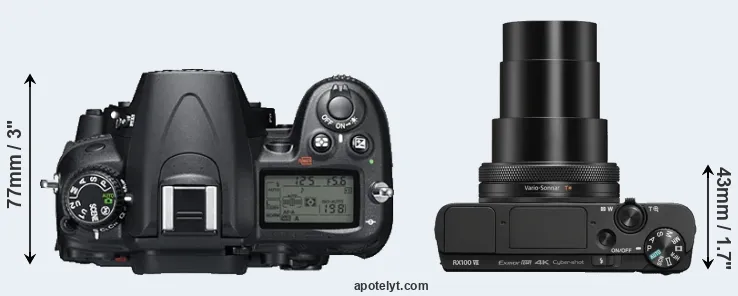 Compare D7000 versus RX100 VII top