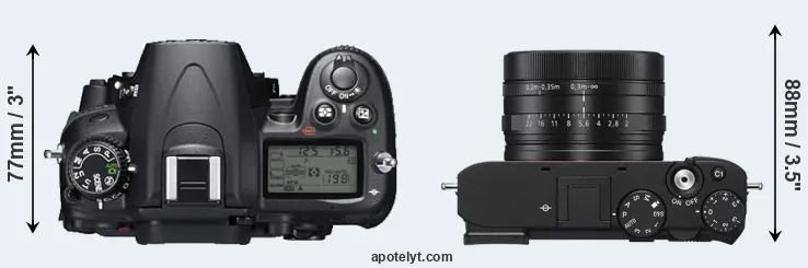 Compare D7000 versus RX1R III top
