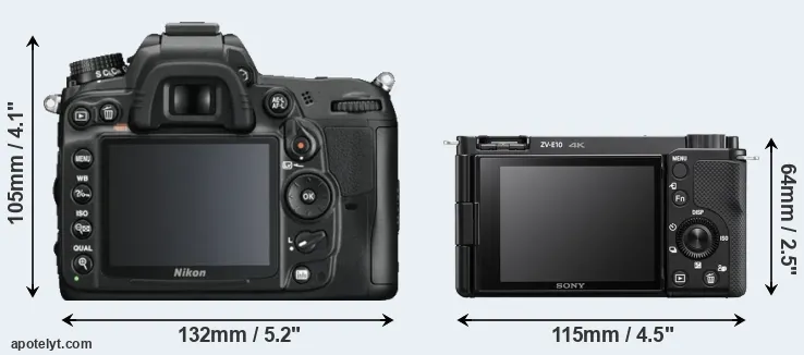 Comparison D7000 or ZV-E10 rear