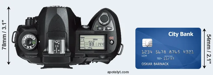 D70s versus credit card top view