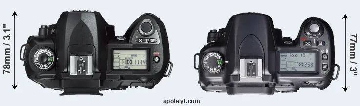 Compare D70s versus D80 top