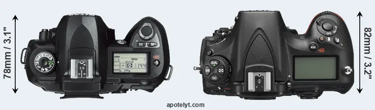 Compare D70s versus D810 top