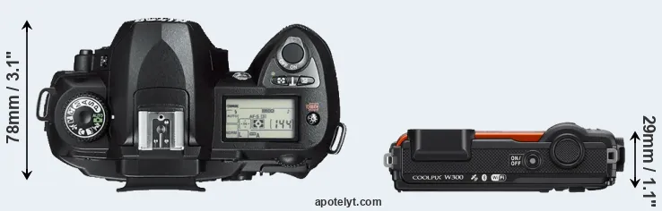 Compare D70s versus W300 top