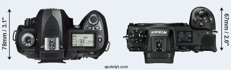 Compare D70s versus Z6 top