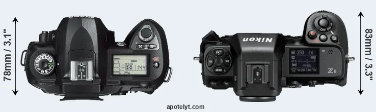 Compare D70s versus Z8 top