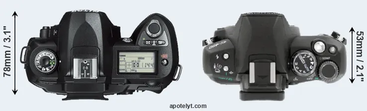 Compare D70s versus E-400 top