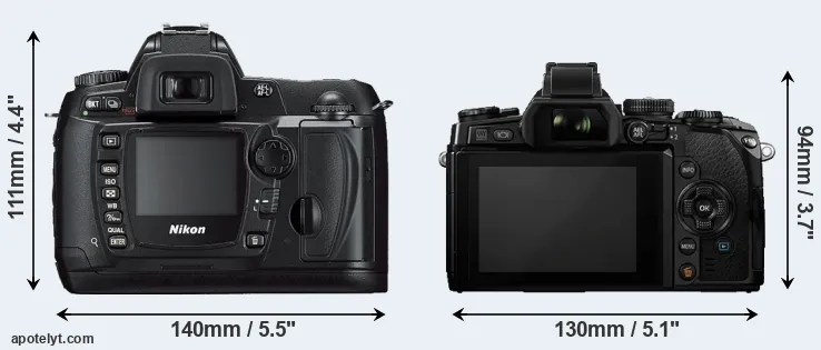 Comparison D70s or E-M1 rear