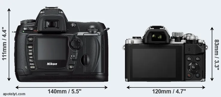 Comparison D70s or E-M10 II rear