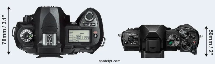 Compare D70s versus E-M10 III top