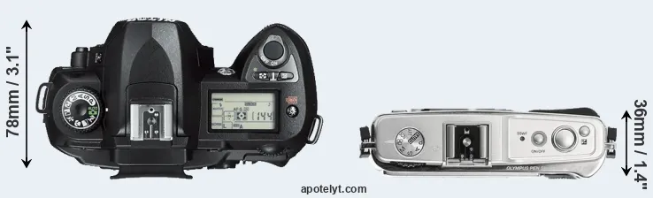 Compare D70s versus E-P1 top