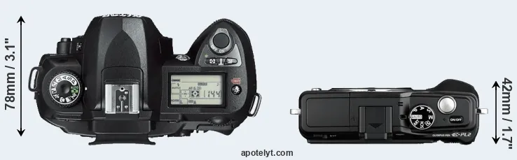 Compare D70s versus E-PL2 top