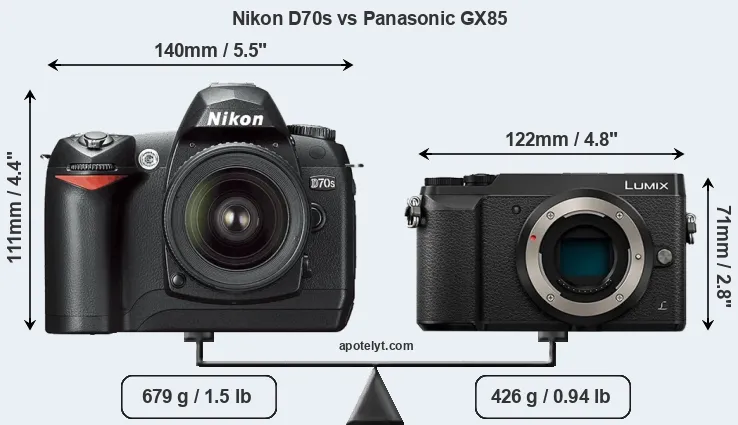 Size Nikon D70s vs Panasonic GX85