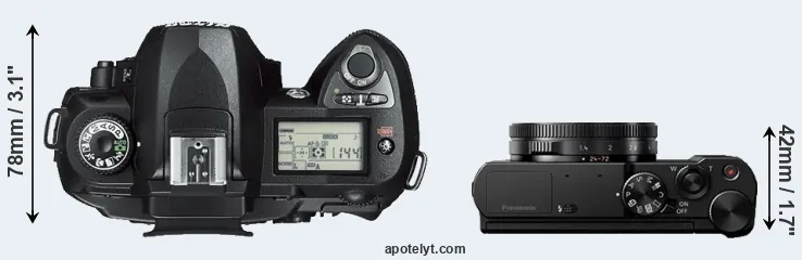 Compare D70s versus LX10 top
