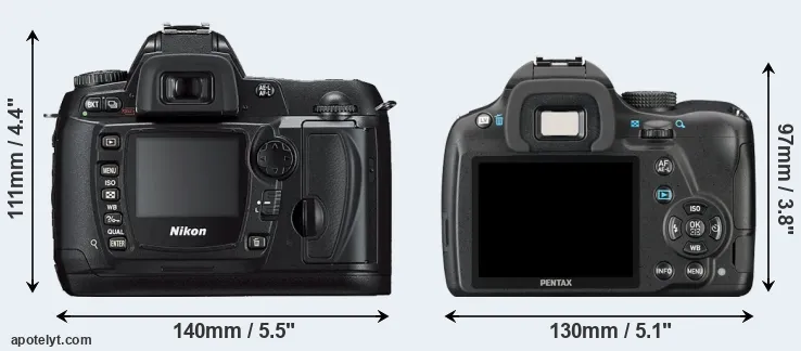 Comparison D70s or K-50 rear