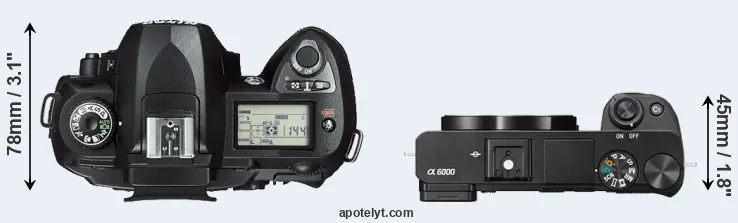 Compare D70s versus A6000 top