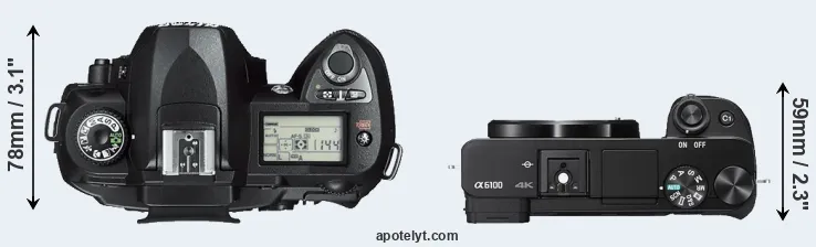 Compare D70s versus A6100 top