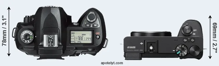 Compare D70s versus A6600 top