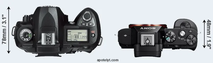 Compare D70s versus A7 top
