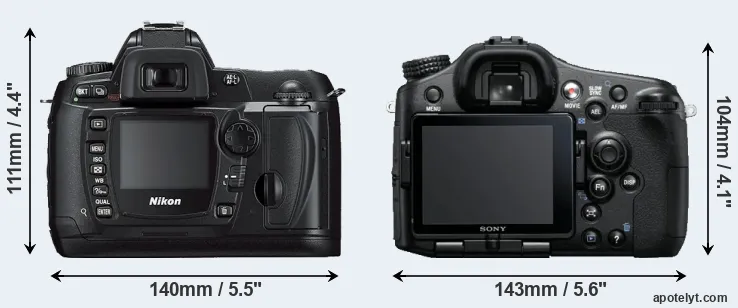 Comparison D70s or A77 rear