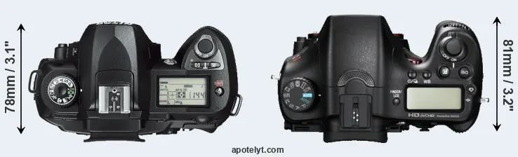 Compare D70s versus A77 top