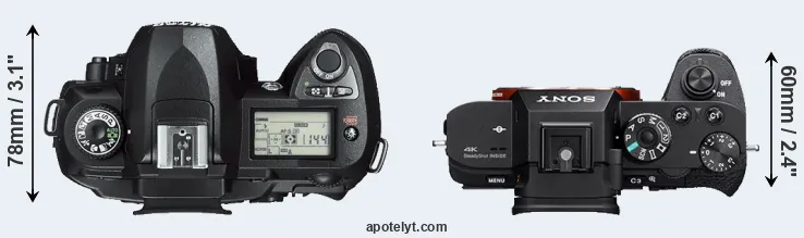 Compare D70s versus A7S II top