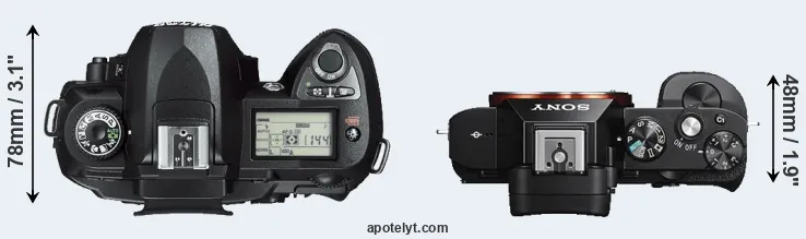Compare D70s versus A7S top