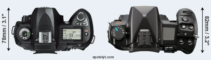 Compare D70s versus A900 top
