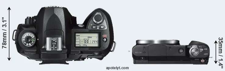 Compare D70s versus NEX-3N top