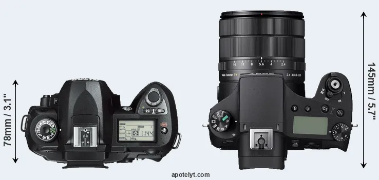 Compare D70s versus RX10 IV top